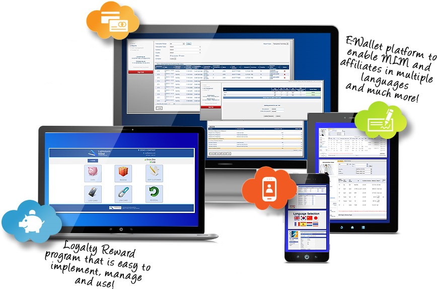 eWallet platform to enable MLM and affiliates in multiple languages and much more! Loyalty Reward program that is easy to implement, manage and use!